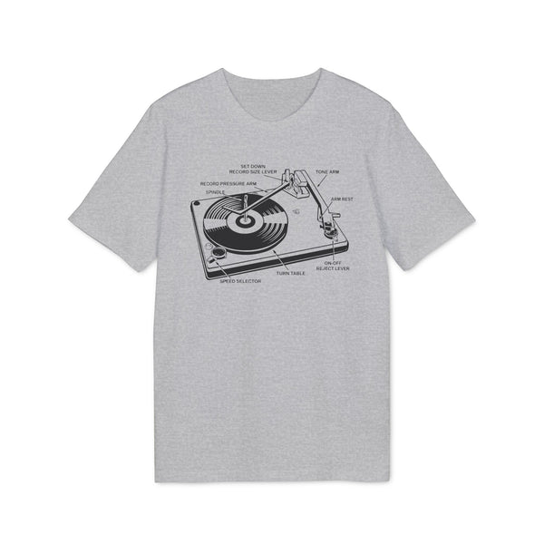 Vinyl Record Player Turntable T Shirt (Premium Organic)