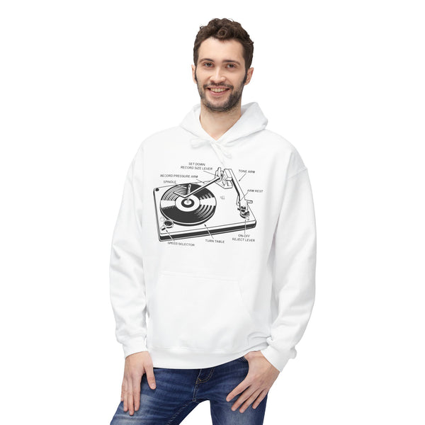 Vinyl Record Player Turntable Hoodie / Hoody